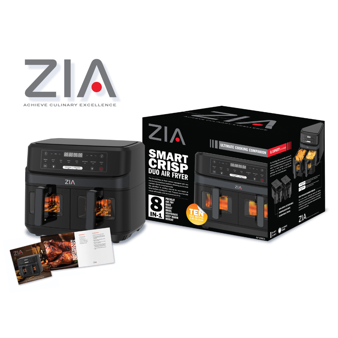 ZIA - 8-in-1 SmartCrisp Duo Basket Air Fryer – 9L